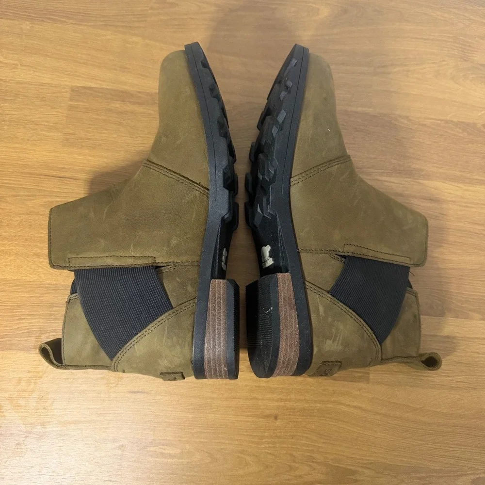 Sorel Emelie Waterproof Leather Chelsea‎ Boot Camel Brown 1749291 Womens 7